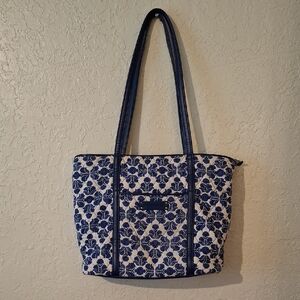 Vera Bradley Navy and Cream Floral Tote